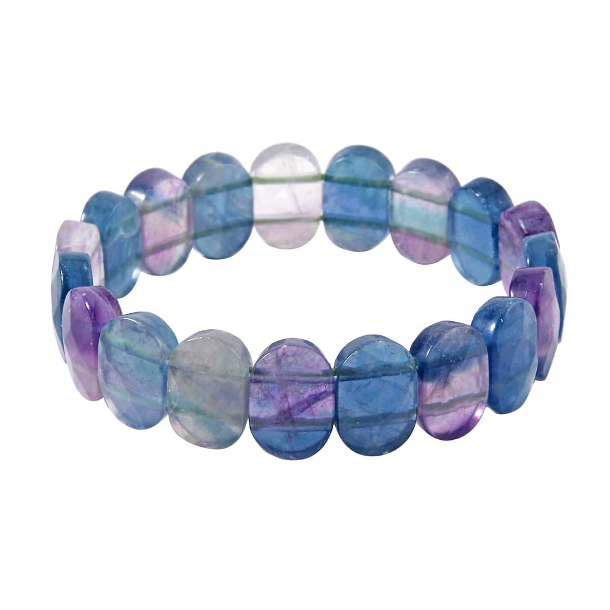 Multi Fluorite Stretch Block Bracelet 145.50 ctw image number 0