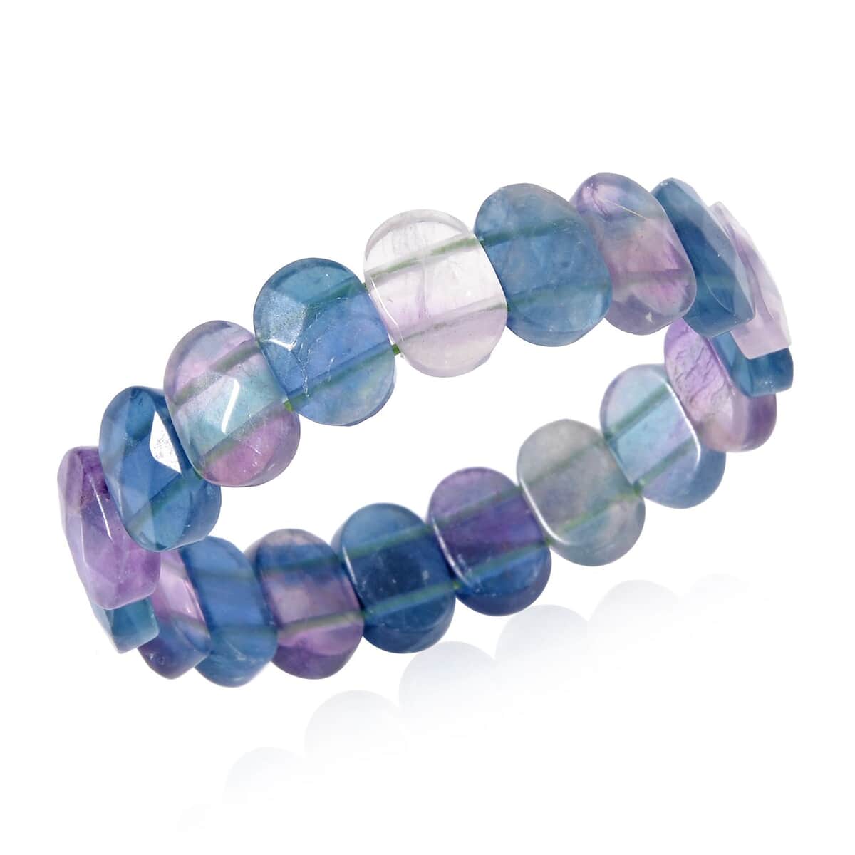 Multi Fluorite Stretch Block Bracelet 145.50 ctw image number 2