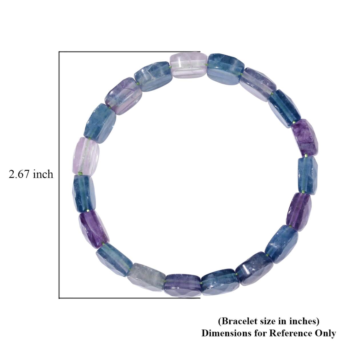 Multi Fluorite Stretch Block Bracelet 145.50 ctw image number 3