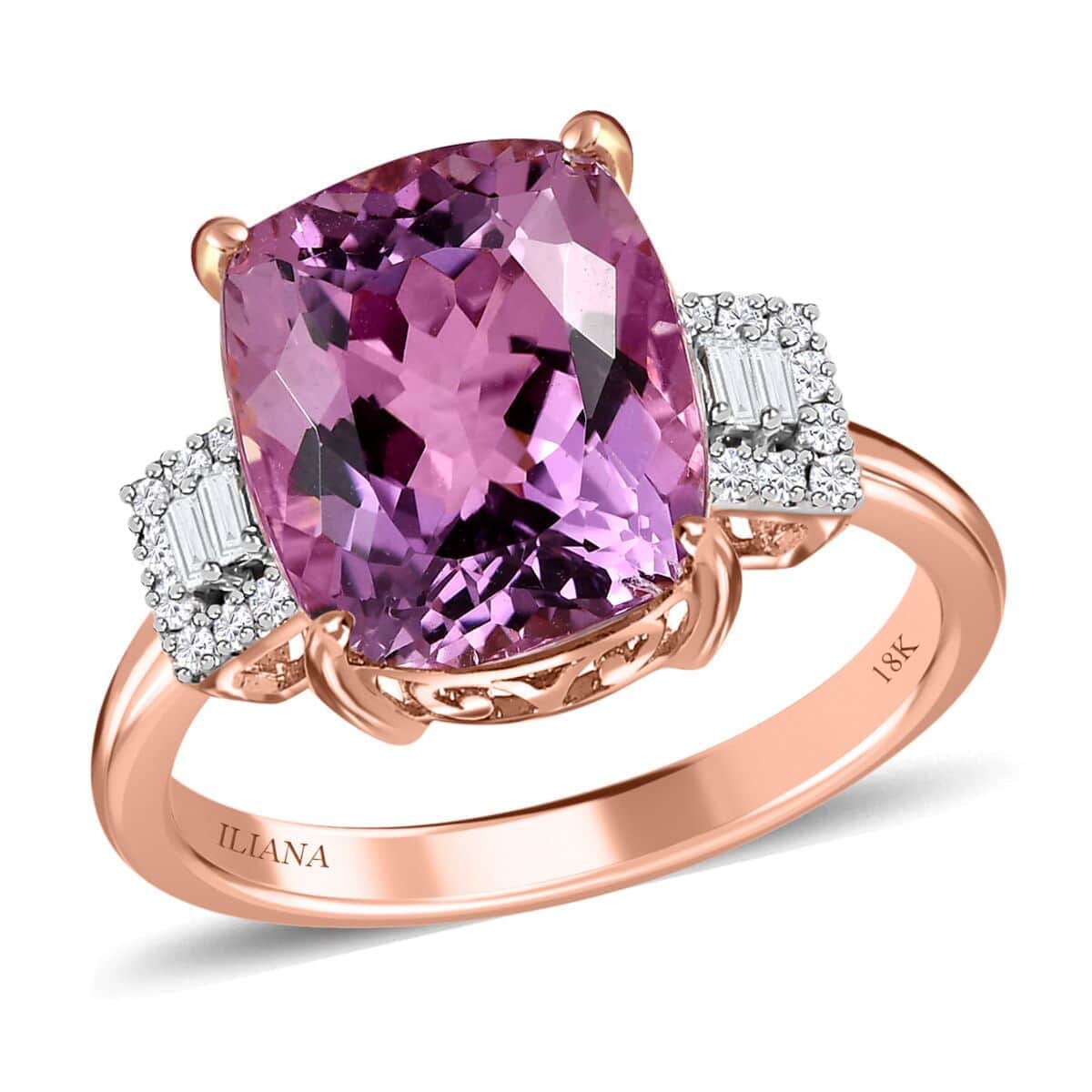 Iliana 18K Rose Gold AAAA Patroke Kunzite and Diamond G-H SI Ring (Size 6.0) 5.65 ctw image number 0