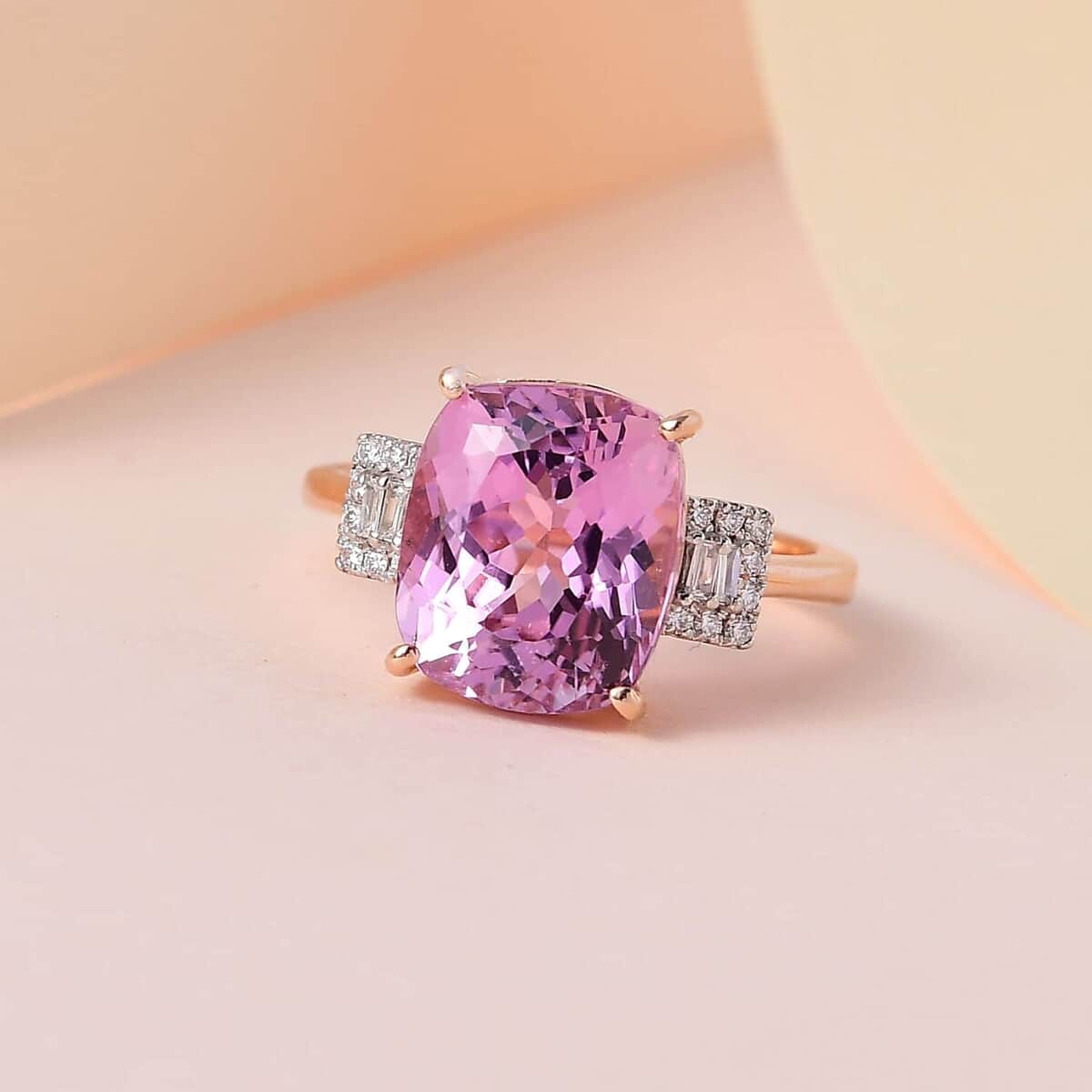 Iliana 18K Rose Gold AAAA Patroke Kunzite and Diamond G-H SI Ring (Size 6.0) 5.65 ctw image number 1