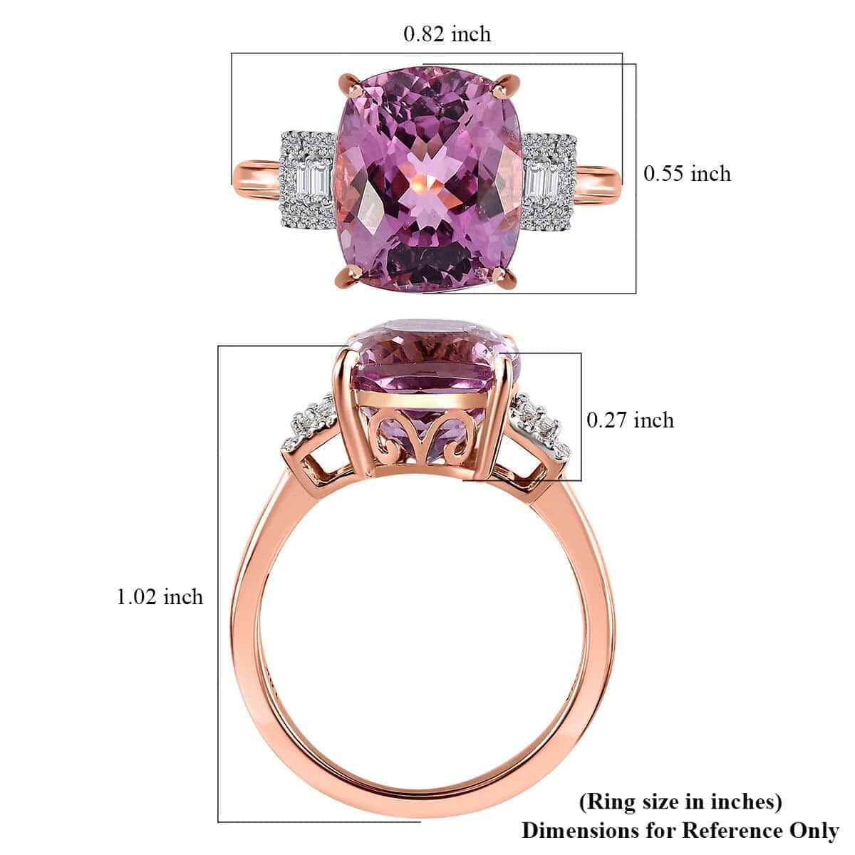 Iliana 18K Rose Gold AAAA Patroke Kunzite and Diamond G-H SI Ring (Size 6.0) 5.65 ctw image number 5