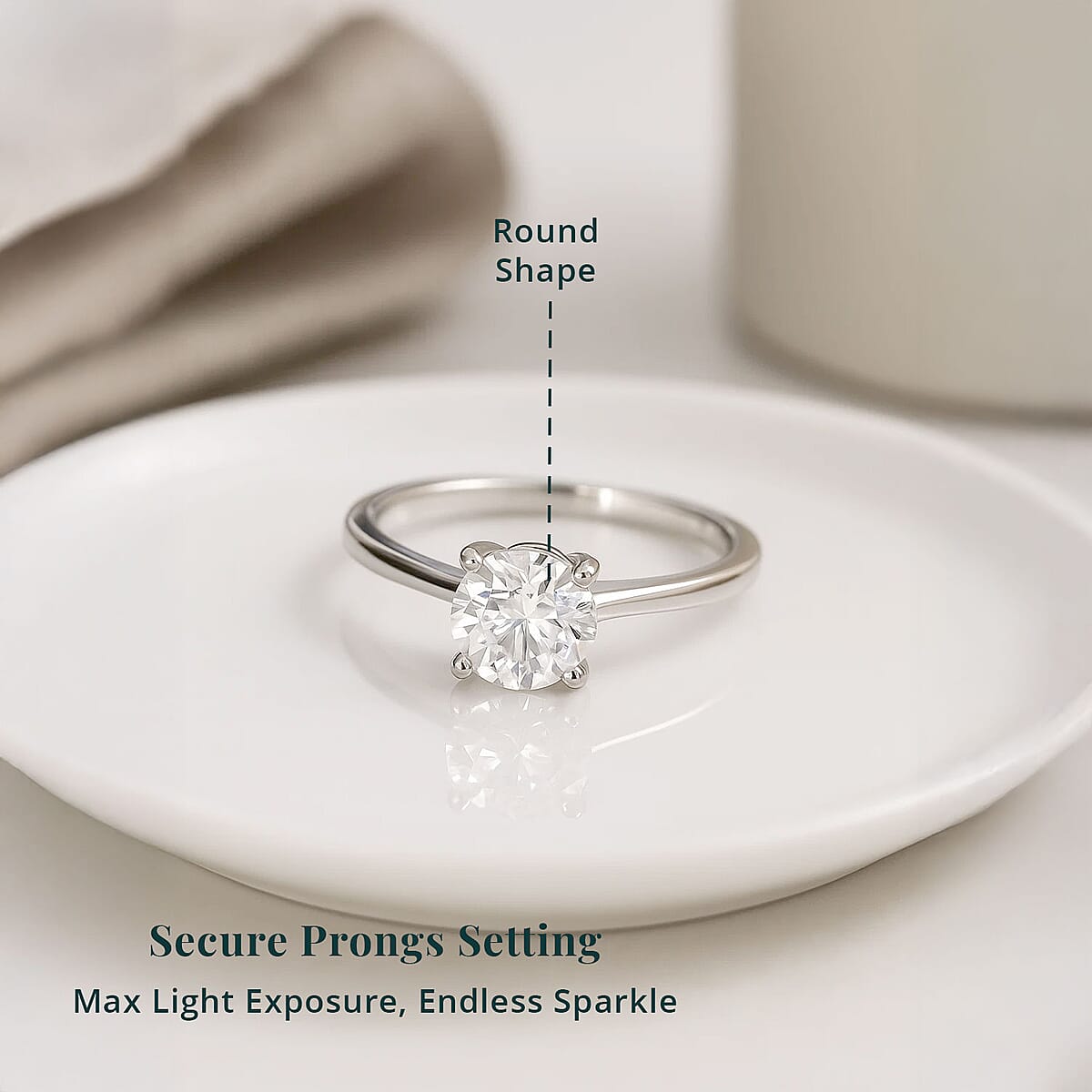 950 Platinum Luxuriant Lab Grown Diamond E-F VS Solitaire Ring (Size 6.0) 4.60 Grams 1.00 ctw image number 4
