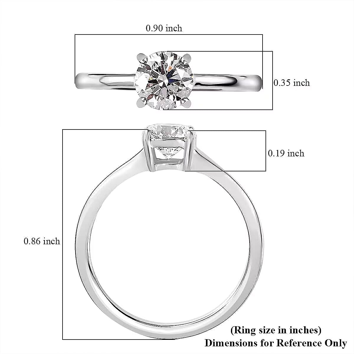 950 Platinum Luxuriant Lab Grown Diamond E-F VS Solitaire Ring (Size 6.0) 4.60 Grams 1.00 ctw image number 6