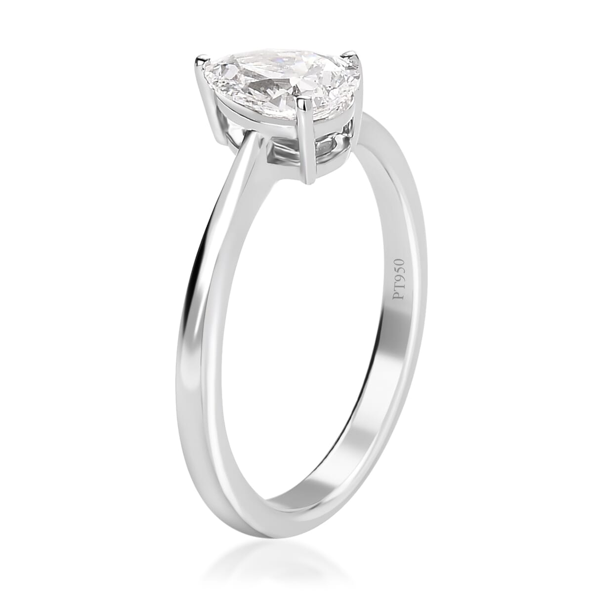 950 Platinum Luxuriant Lab Grown Diamond E-F VS Solitaire Ring (Size 9.0) 1.00 ctw image number 3