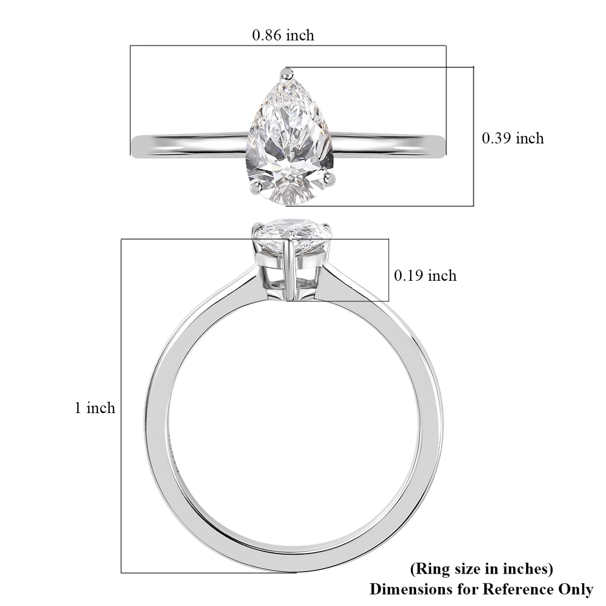 950 Platinum Luxuriant Lab Grown Diamond E-F VS Solitaire Ring (Size 9.0) 1.00 ctw image number 5