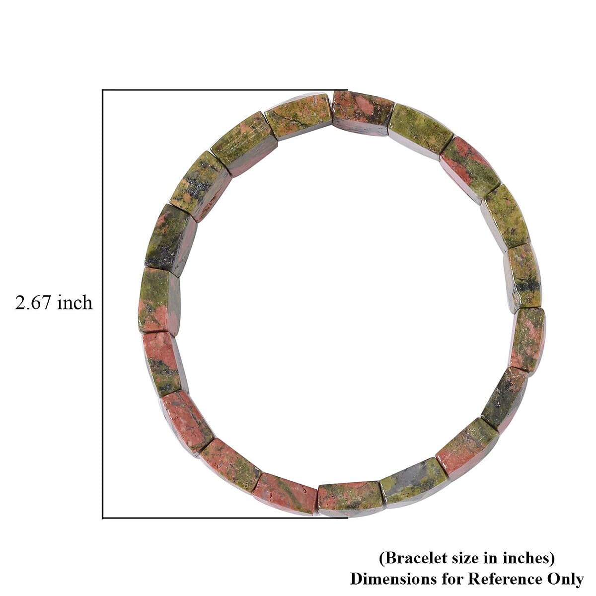 Unakite Stretch Block Bracelet 145.50 ctw image number 3