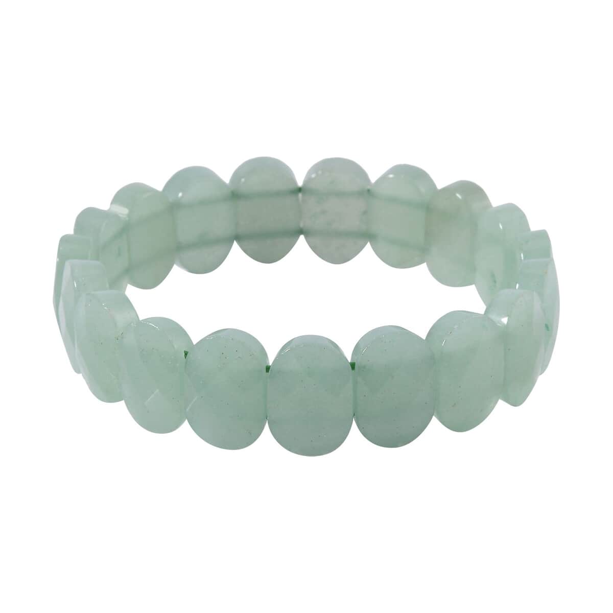 Green Aventurine Stretch Block Bracelet 145.50 ctw image number 0