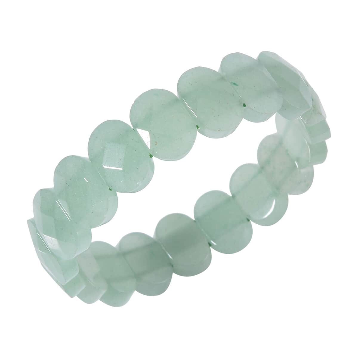 Green Aventurine Stretch Block Bracelet 145.50 ctw image number 2