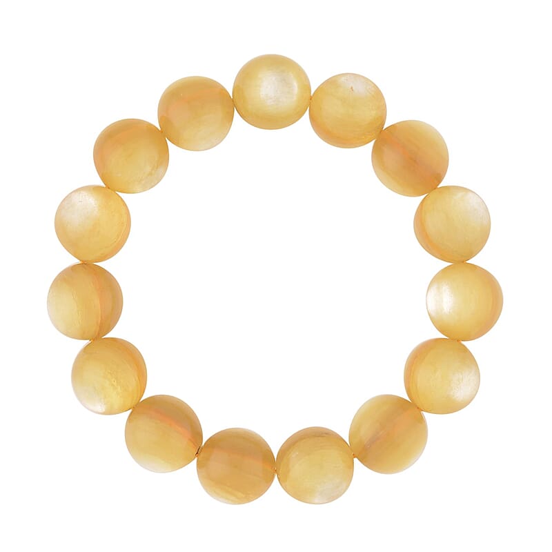 Brazilian Golden Lepidolite Beaded Stretch Bracelet 315.00 ctw