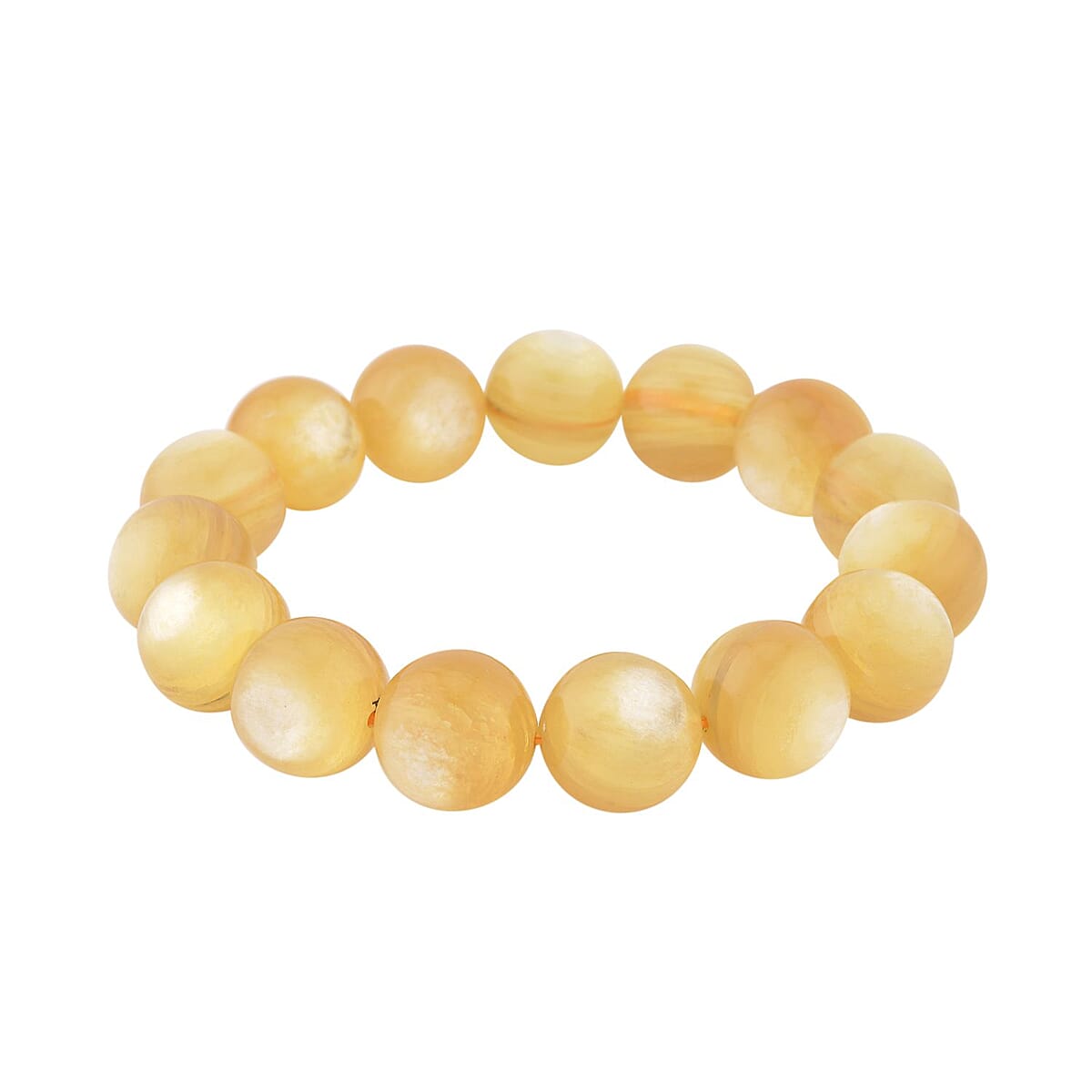 Brazilian Golden Lepidolite Beaded Stretch Bracelet 315.00 ctw image number 2