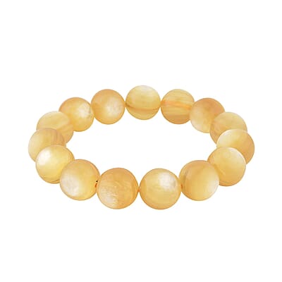 Brazilian Golden Lepidolite Beaded Stretch Bracelet 315.00 ctw