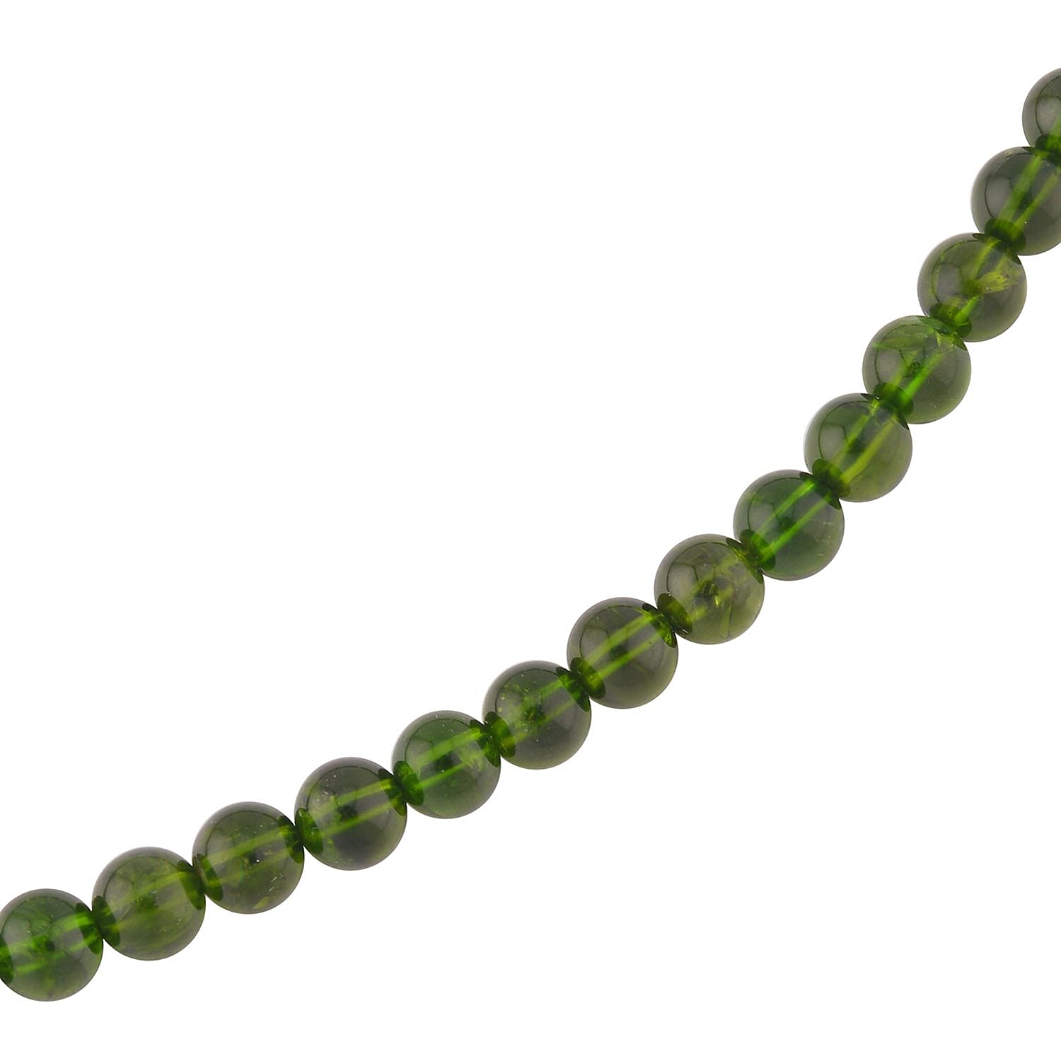14K Yellow Gold Chrome Diopside Beaded Necklace Size 20 Ct 121.5 Bridal Jewelry - Picture 3 of 8
