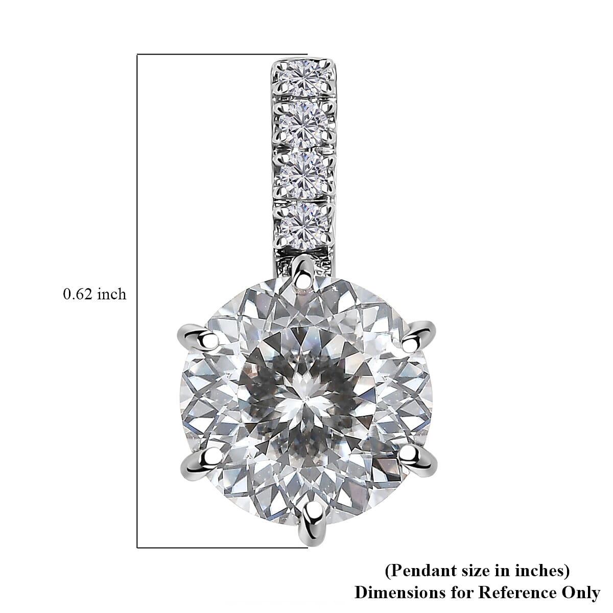 Luxoro 10K White Gold 120 Facet Moissanite Pendant 2.25 ctw image number 5