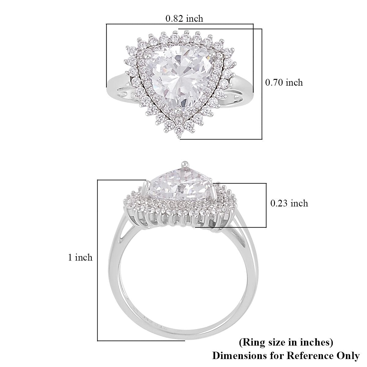 Lustro Stella Finest CZ Double Halo Ring in Platinum Over Sterling Silver (Size 9.0) 5.35 ctw image number 5