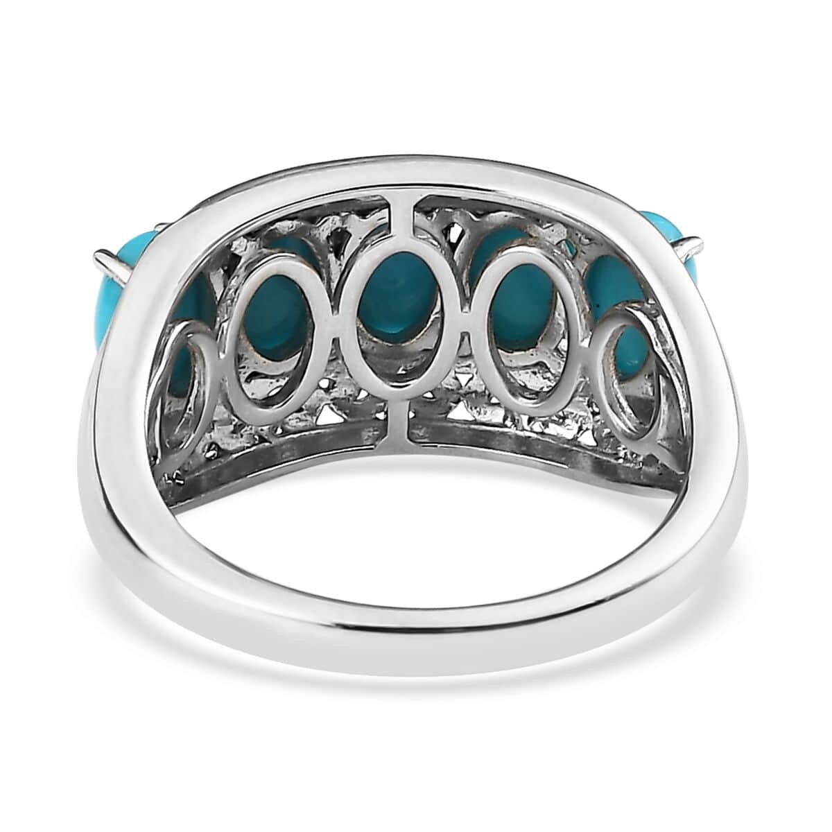 Premium Sleeping Beauty Turquoise Ring in Vermeil YG and Platinum Over Sterling Silver 2.20 ctw image number 4