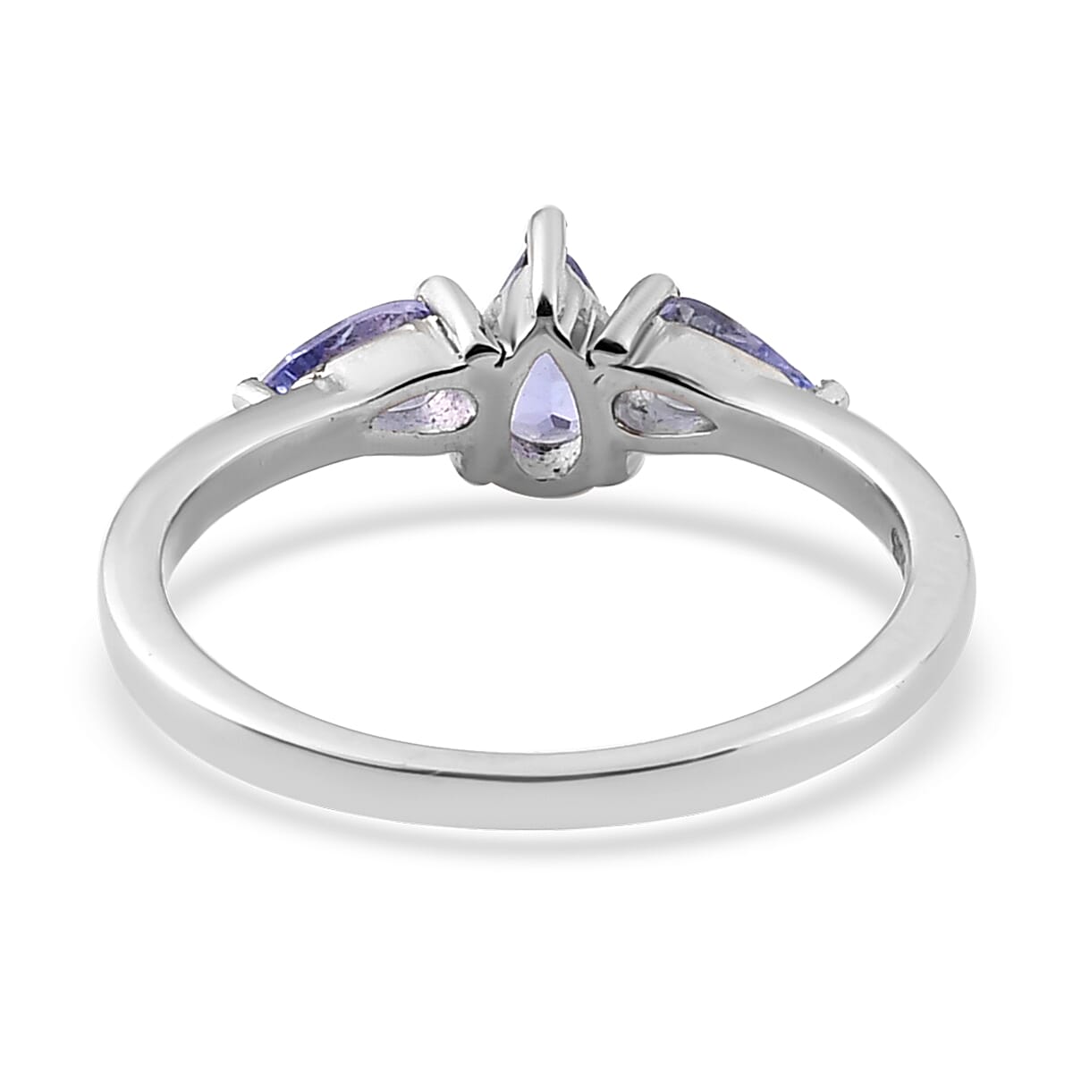 Tanzanite 3 Stone Ring in Stainless Steel (Size 10.0) 0.75 ctw | Tarnish-Free, Waterproof, Sweat Proof Jewelry