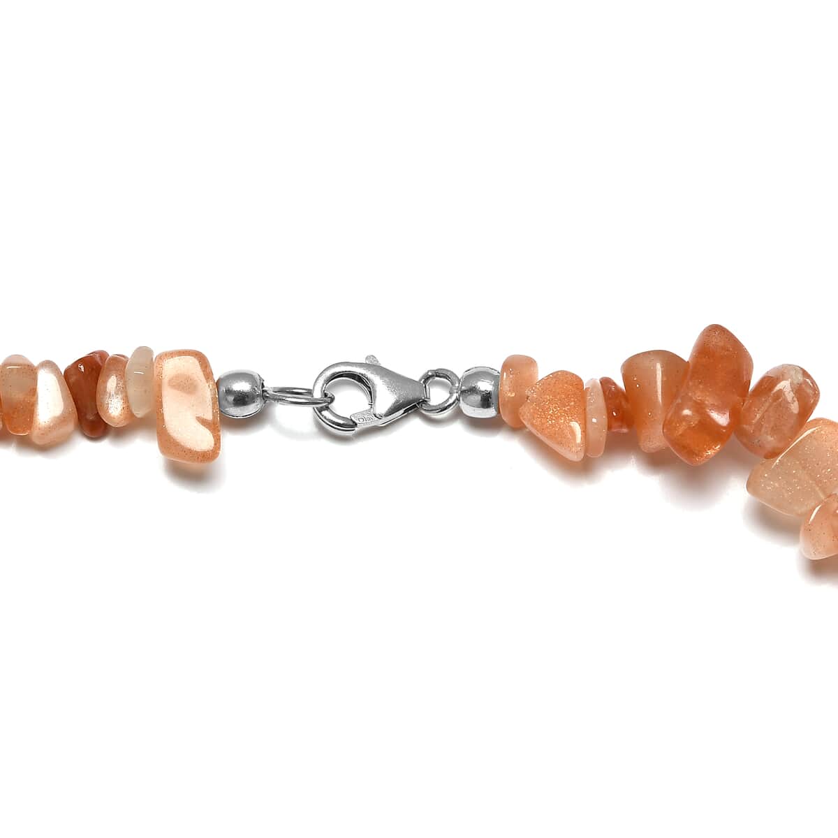 Peach Agate and Thai Black Spinel Station Necklace 20 Inches in Sterling Silver 245.00 ctw image number 4