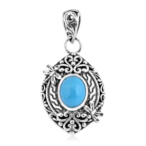 Bali Legacy Premium Sleeping Beauty Turquoise Dragonfly Pendant in Sterling Silver 2.15 ctw