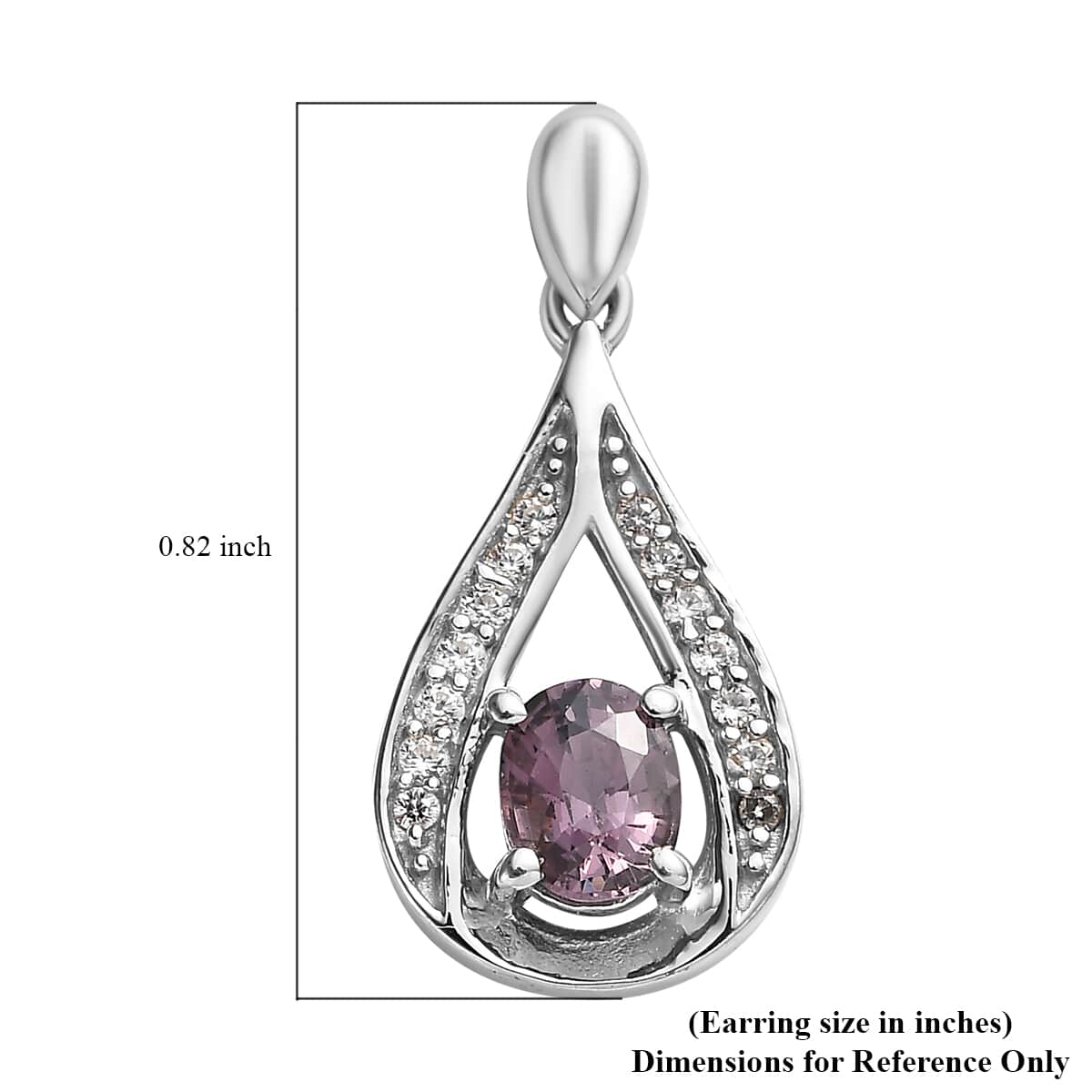 Tanzanian Lavender Spinel and White Zircon Dangling Earrings in Platinum Over Sterling Silver 1.40 ctw image number 4