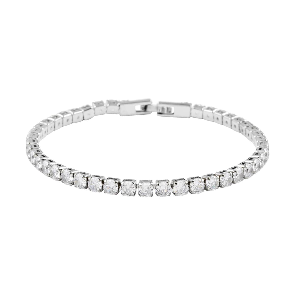 Simulated Diamond Bracelet in Silvertone (8.00 In) 11.25 ctw image number 0