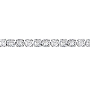 Simulated Diamond Tennis Bracelet in Silvertone (8.00 In) 11.25 ctw