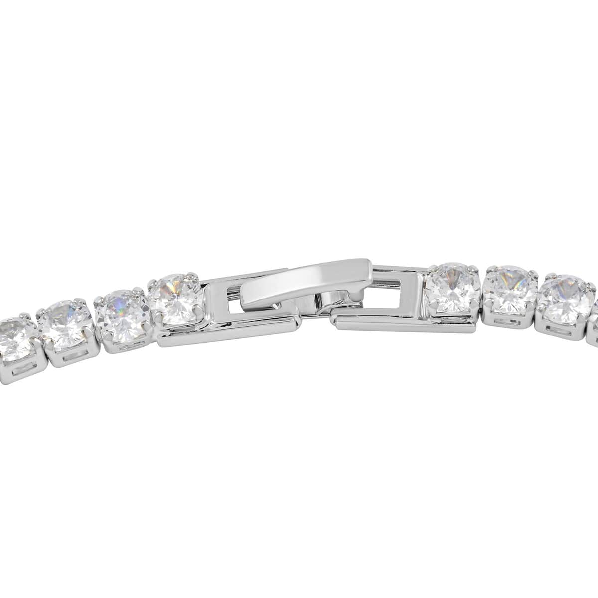 Simulated Diamond Bracelet in Silvertone (8.00 In) 11.25 ctw image number 3