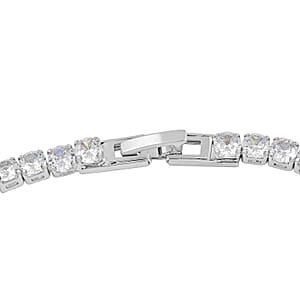 Simulated Diamond Tennis Bracelet in Silvertone (8.00 In) 11.25 ctw