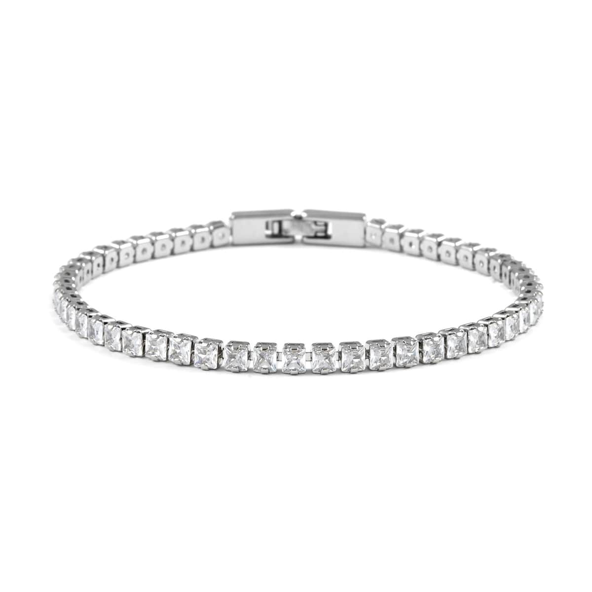 Simulated Diamond Bracelet in Silvertone (7.50 In) 11.25 ctw image number 0