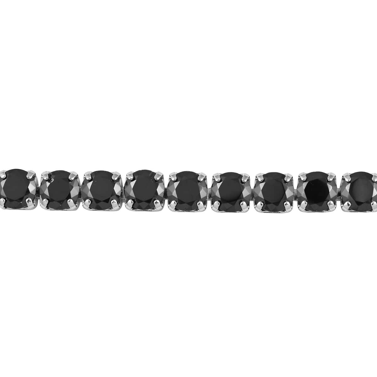 Simulated Black Diamond Bracelet in Silvertone (8.00 In) 11.25 ctw image number 2