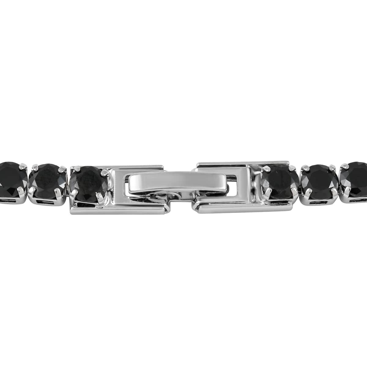 Simulated Black Diamond Bracelet in Silvertone (8.00 In) 11.25 ctw image number 3