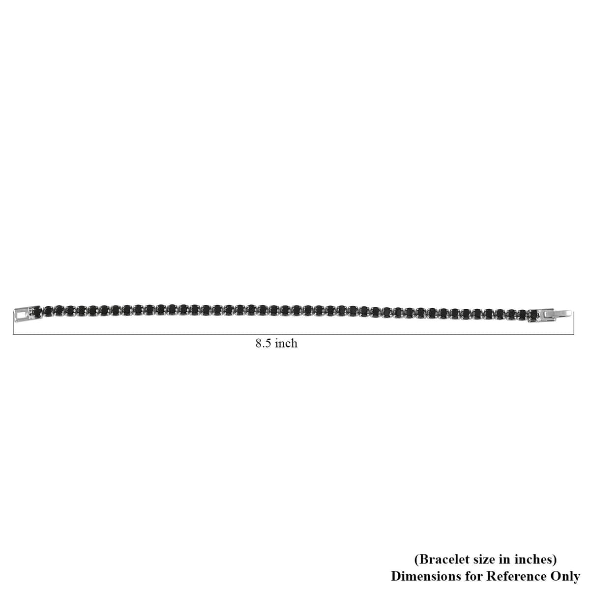 Simulated Black Diamond Bracelet in Silvertone (8.00 In) 11.25 ctw image number 4