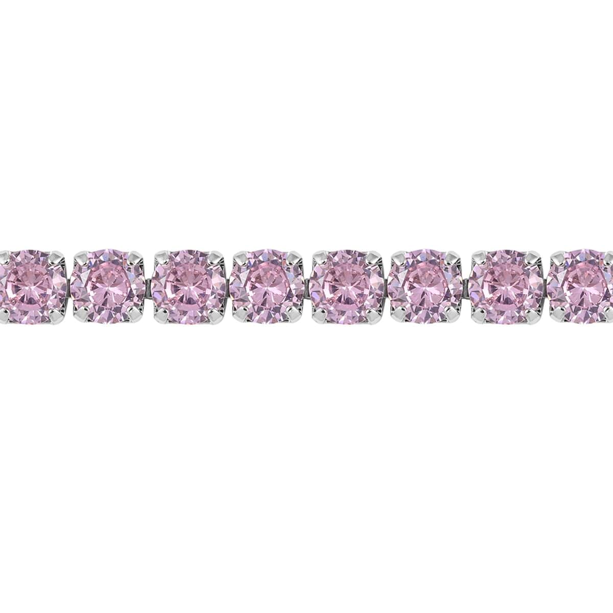 Simulated Pink Diamond Tennis Bracelet in Silvertone (8.00 In) 11.25 ctw image number 2