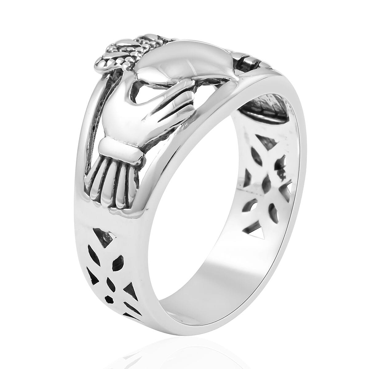 Bali Legacy Sterling Silver Claddagh Ring 6 Grams image number 3