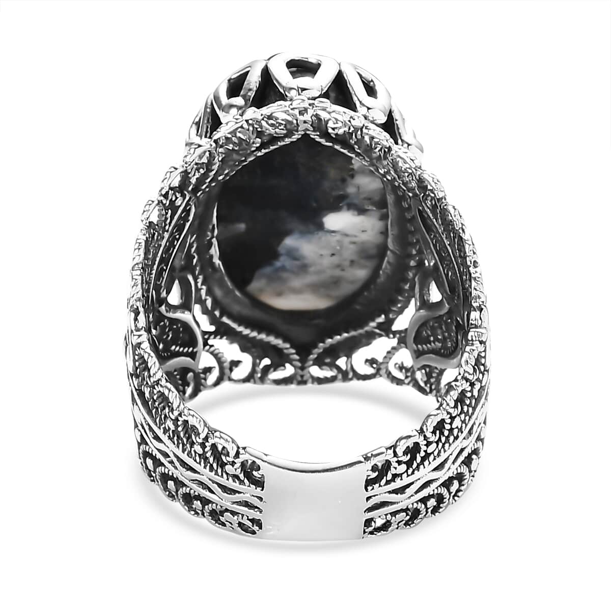 Artisan Crafted White Buffalo Ring in Sterling Silver (Size 10.0) 13.90 ctw image number 4