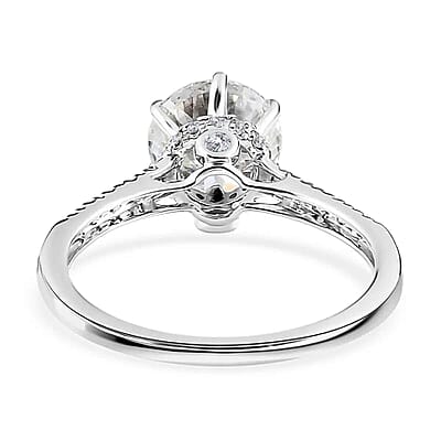 Luxoro 10K White Gold 120 Facet Moissanite Ring (Size 10.0) 2.30 ctw