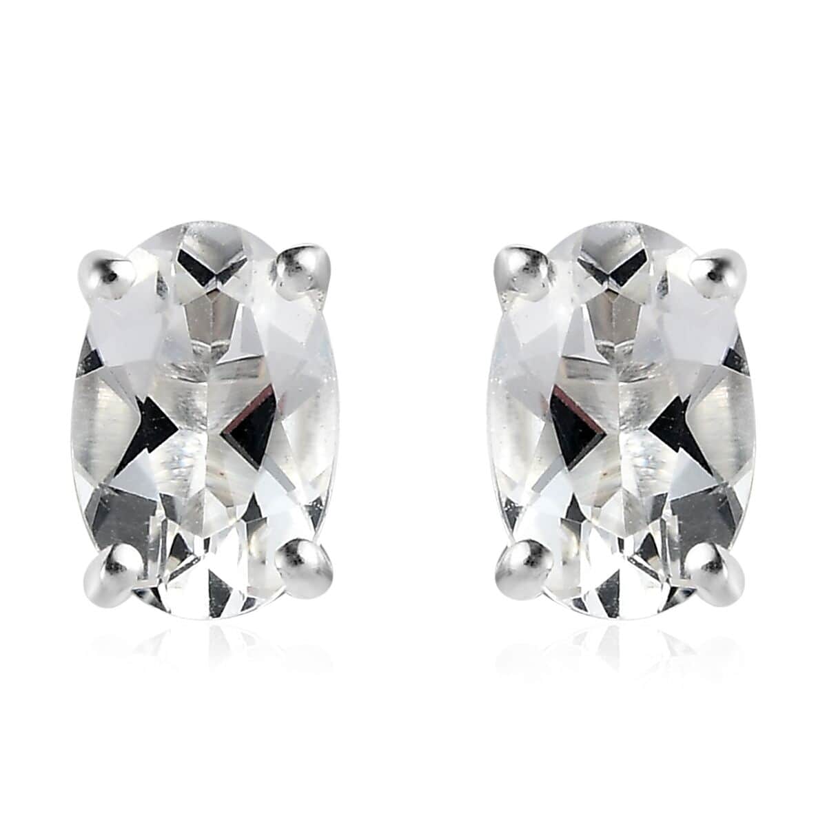 Brazilian Petalite Solitaire Stud Earrings in Sterling Silver 0.75 ctw image number 0