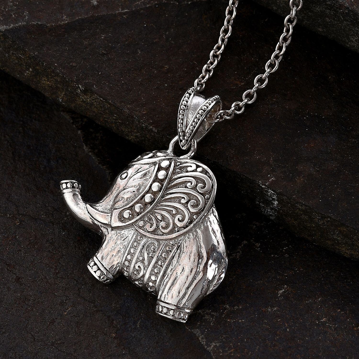 Elephant Pendant without Chain in Sterling Silver 9.0 Grams