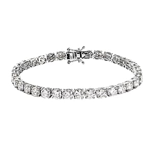 Moissanite 16.35 ctw Tennis Bracelet, Moissanite Bracelet, Platinum Over Sterling Silver Bracelet, Moissanite Jewelry, Gifts For Her (8.00 In)
