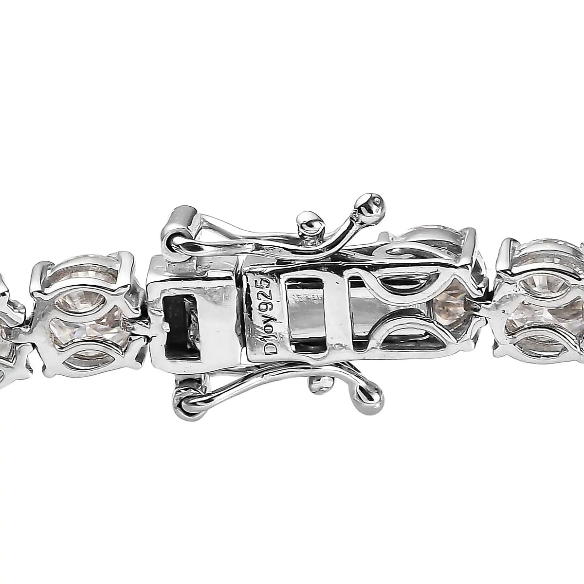 Moissanite 16.35 ctw Tennis Bracelet, Moissanite Bracelet, Platinum Over Sterling Silver Bracelet, Moissanite Jewelry, Gifts For Her (8.00 In) image number 5