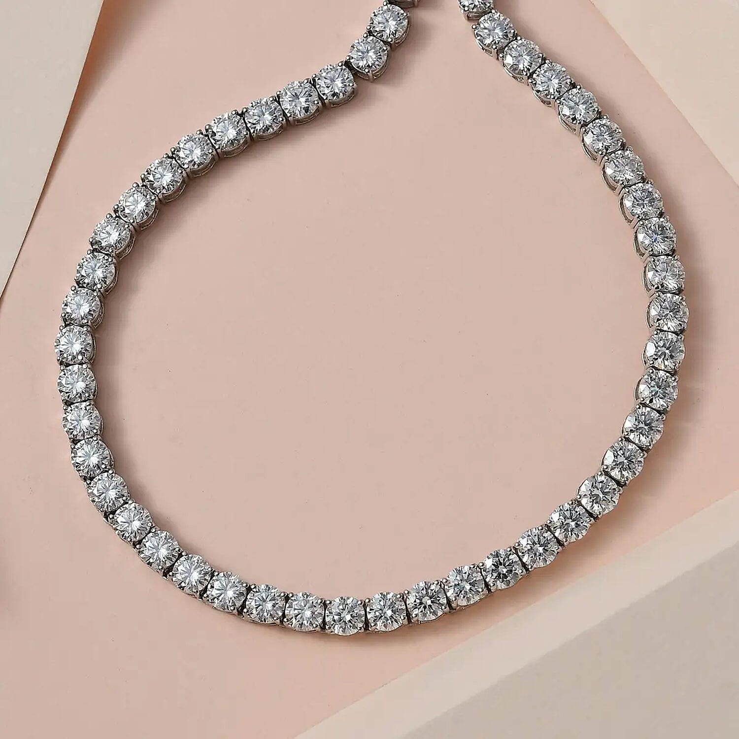 Buy Moissanite 37.00 ctw Tennis Necklace 18 Inches in