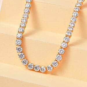 D'Joy Moissanite Tennis Necklace 18 Inches in Vermeil Yellow Gold Over Sterling Silver 37.00 ctw