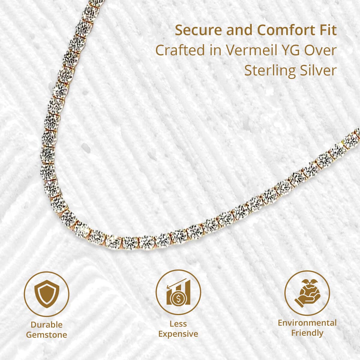 Moissanite Tennis Necklace 18 Inches in Vermeil Yellow Gold Over Sterling Silver 37.00 ctw image number 4