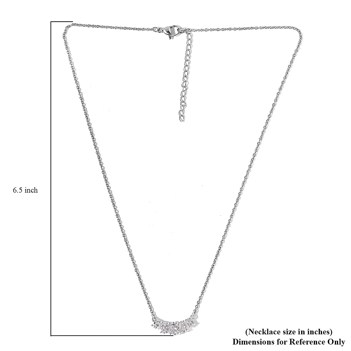 D'Joy Simulated Diamond Necklace 18-20 Inches in Sterling Silver and Stainless Steel 1.50 ctw image number 5
