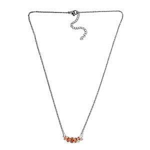 Simulated Champagne Diamond Necklace 18-20 Inches in Sterling Silver and Stainless Steel 1.85 ctw