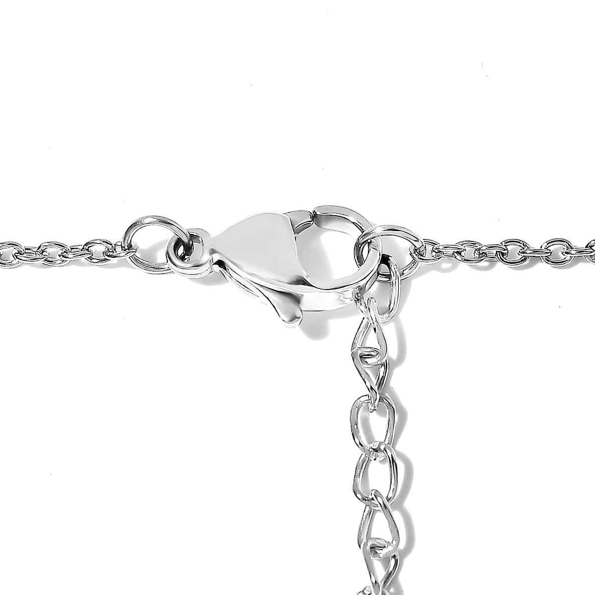 D'Joy Simulated Black Diamond Necklace 18-20 Inches in Sterling Silver and Stainless Steel 3.35 ctw image number 3