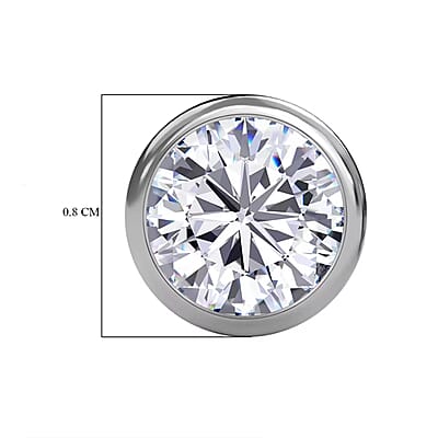 D'Joy Moissanite 1.85 ctw Solitaire Stud Earrings, Moissanite Studs, Platinum Over Sterling Silver Earrings, Silver Studs