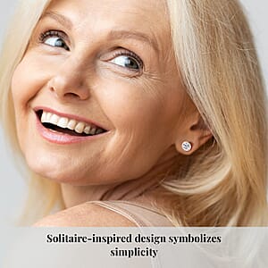 D'Joy Moissanite 1.85 ctw Solitaire Stud Earrings , Moissanite Studs , Vermeil Yellow Gold Over Sterling Silver Earrings, Silver Studs