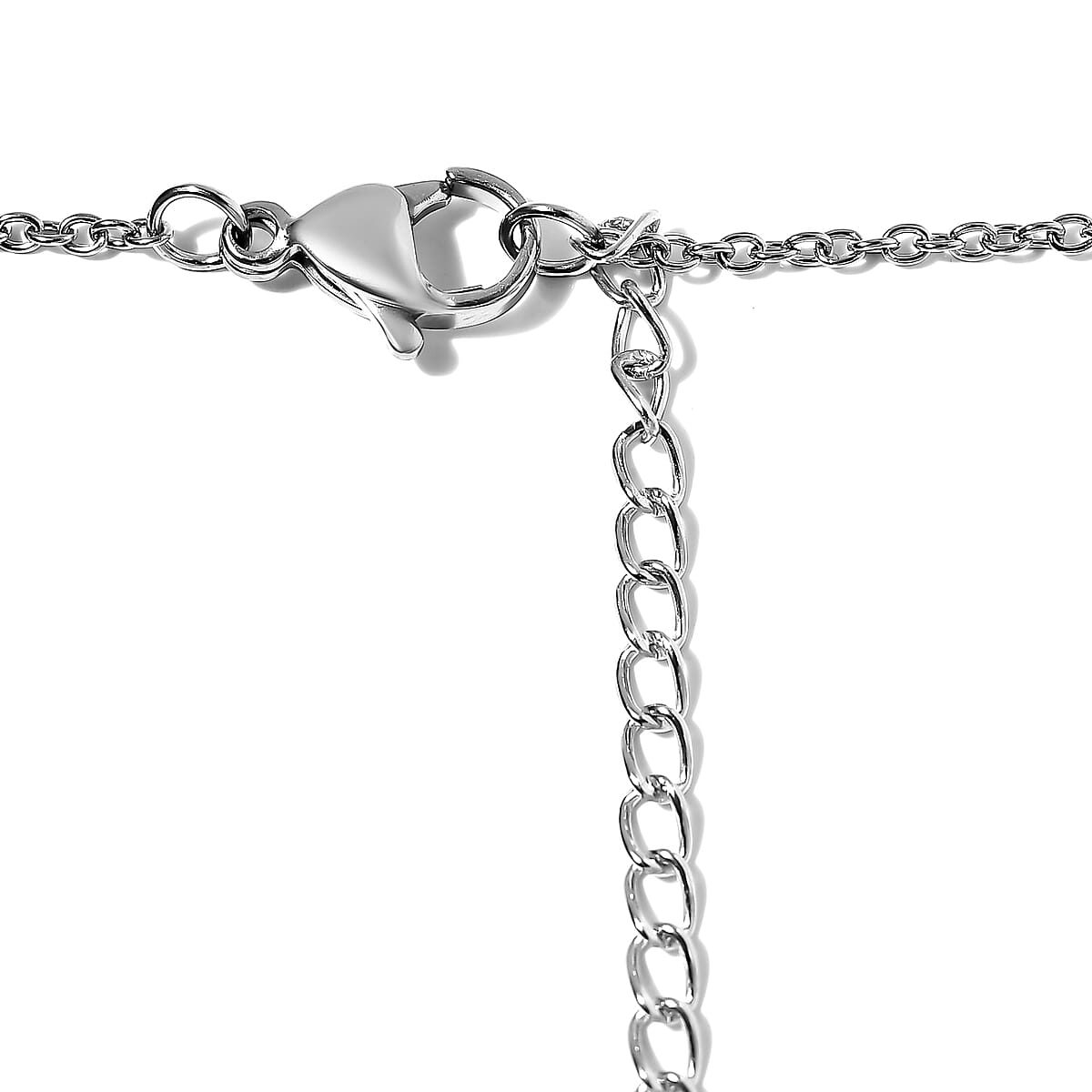 D'Joy Simulated Peridot Diamond Necklace 18-20 Inches in Sterling Silver and Stainless Steel 3.10 ctw image number 4