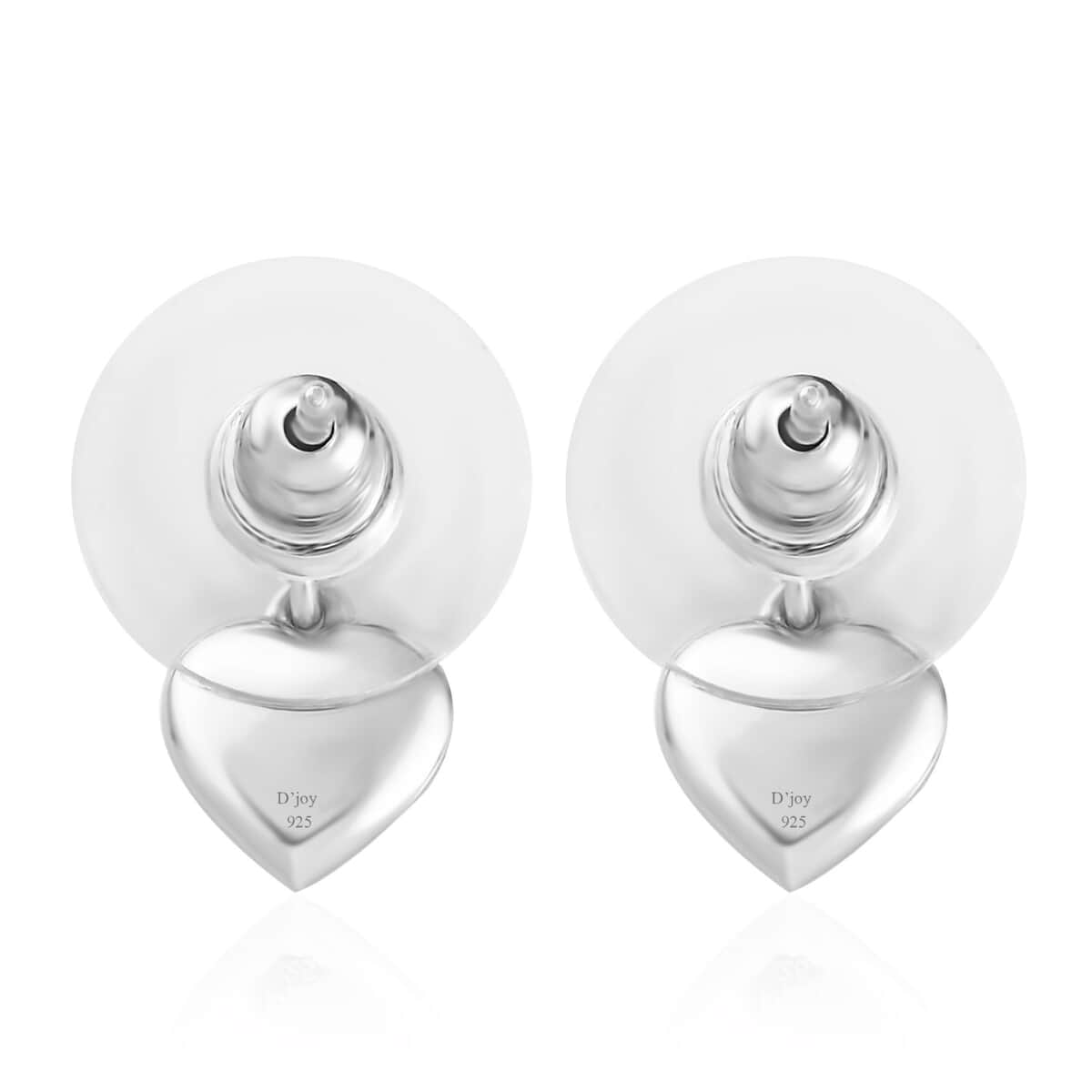 Platinum Over Sterling Silver Heart Earrings (1.85 g) image number 4